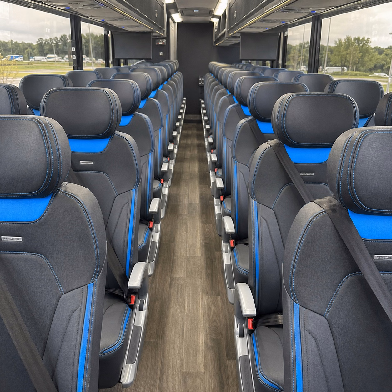 56 passenger charter bus inside